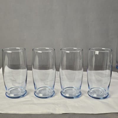 4 Libbey 12oz. Classic Style Light Ice Blue Tumblers Ice Tea Glasses 5.25" Tall - Thumbnail 2