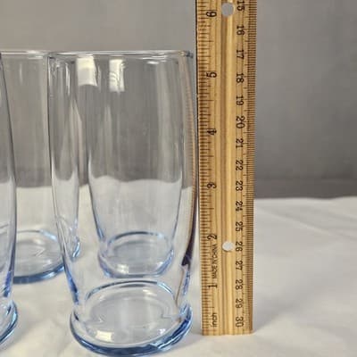 4 Libbey 12oz. Classic Style Light Ice Blue Tumblers Ice Tea Glasses 5.25" Tall - Thumbnail 6