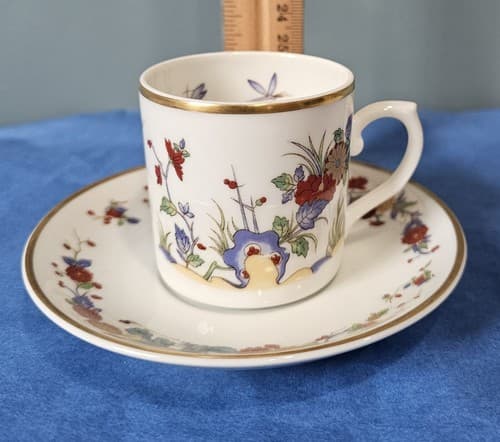Vista Alegre Demitasse Cup & Saucer Rock Garden VIA110 Porcelain From Portugal - Thumbnail 2