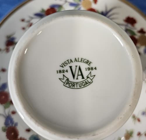 Vista Alegre Demitasse Cup & Saucer Rock Garden VIA110 Porcelain From Portugal - Thumbnail 5