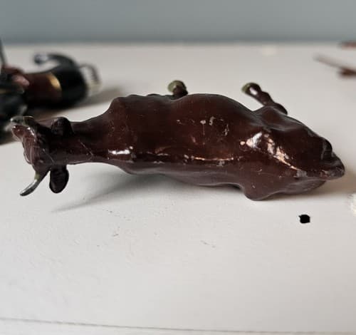 Lot Of 3 Vintage Miniature Metal Horses and Cow Figurines - Thumbnail 7
