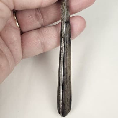 Antique German Mini Scoop Primitive Kitchen Utensil Wood Handle Spice Salt Tool - Thumbnail 4