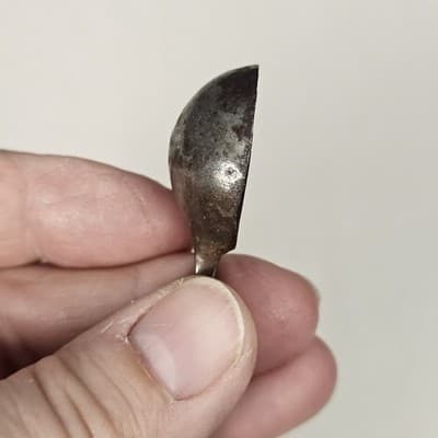 Antique German Mini Scoop Primitive Kitchen Utensil Wood Handle Spice Salt Tool - Thumbnail 6