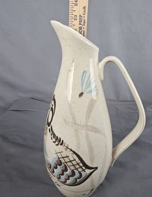 Red Wing Pottery USA Bob White Hand Painted Quail Partridge Bird Coffee Carafe - Thumbnail 5