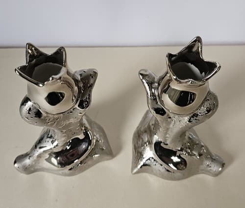 Elynor 23k Platinum Rosebud Vase candle holder Weeping Beautiful Set Of 2 USA - Thumbnail 2