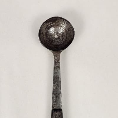 Antique German Mini Scoop Primitive Kitchen Utensil Wood Handle Spice Salt Tool - Thumbnail 9