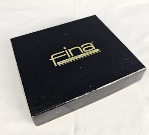 FINA Men's Black Top Quality Leather ID Wallet Bi-fold 1oz NIB Vintage - Thumbnail 9
