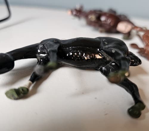 Lot Of 3 Vintage Miniature Metal Horses and Cow Figurines - Thumbnail 2