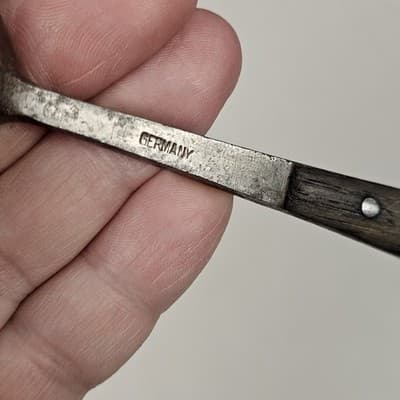 Antique German Mini Scoop Primitive Kitchen Utensil Wood Handle Spice Salt Tool - Thumbnail 7