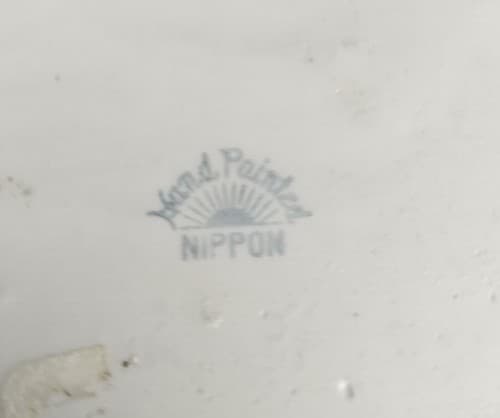 Antique Floral Nippon Hand Painted Cheese /Butter Dish Wild Rose - Thumbnail 9