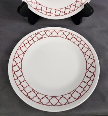 2 Crimson Trellis by Corelle Bread & Butter Plates - 6.75" - Thumbnail 2