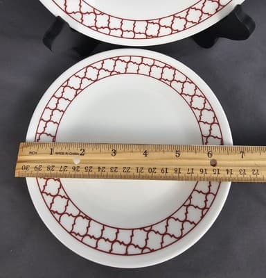 2 Crimson Trellis by Corelle Bread & Butter Plates - 6.75" - Thumbnail 4