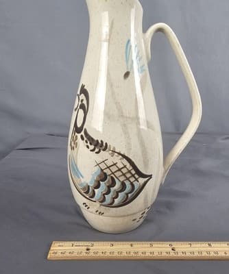 Red Wing Pottery USA Bob White Hand Painted Quail Partridge Bird Coffee Carafe - Thumbnail 6