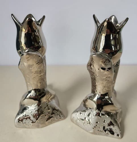 Elynor 23k Platinum Rosebud Vase candle holder Weeping Beautiful Set Of 2 USA - Thumbnail 6