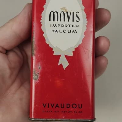 Vintage Mavis Talcum Vivaudou Tin 3.25 oz - Thumbnail 6