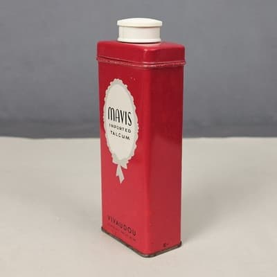 Vintage Mavis Talcum Vivaudou Tin 3.25 oz - Thumbnail 4