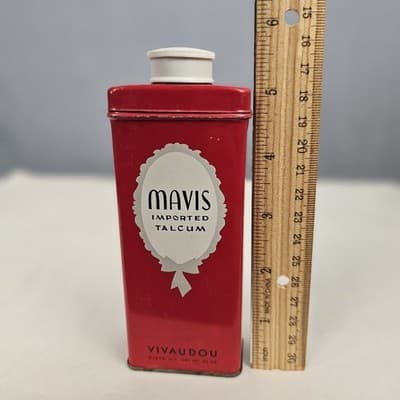 Vintage Mavis Talcum Vivaudou Tin 3.25 oz - Thumbnail 11