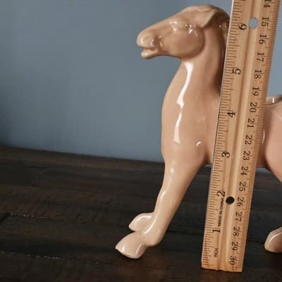 Vintage Mid Century Ceramic Horse Planter Peach Pink 6.25" x 6" Farmhouse Deco - Thumbnail 14