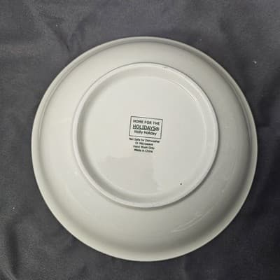 Vintage Home for the Holidays Holly Holiday Serving BOWL 9" - Thumbnail 6