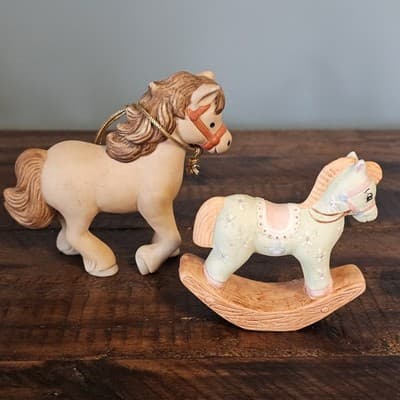 Vintage Cute Small Figurines Horse Pegasus Unicorn Set of 4 - Thumbnail 3