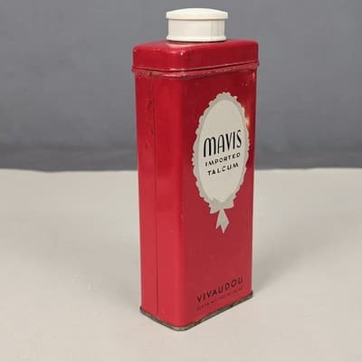 Vintage Mavis Talcum Vivaudou Tin 3.25 oz - Thumbnail 3