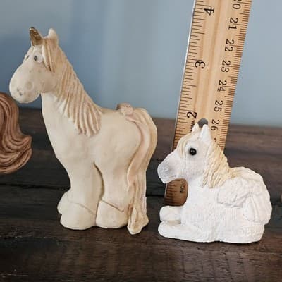Vintage Cute Small Figurines Horse Pegasus Unicorn Set of 4 - Thumbnail 13