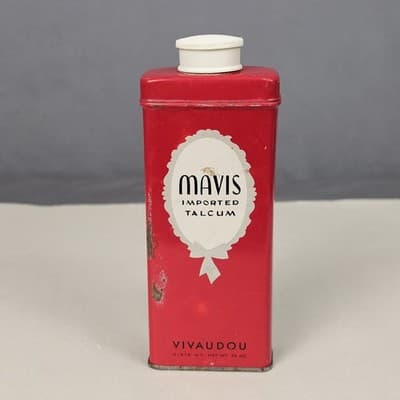 Vintage Mavis Talcum Vivaudou Tin 3.25 oz
