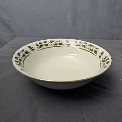 Vintage Home for the Holidays Holly Holiday Serving BOWL 9" - Thumbnail 2