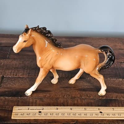 Vintage Porcelain Bay Horse Black Mane & Tail Glossy 5.5" x 7" - Thumbnail 7