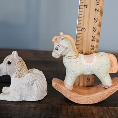 Vintage Cute Small Figurines Horse Pegasus Unicorn Set of 4 - Thumbnail 14