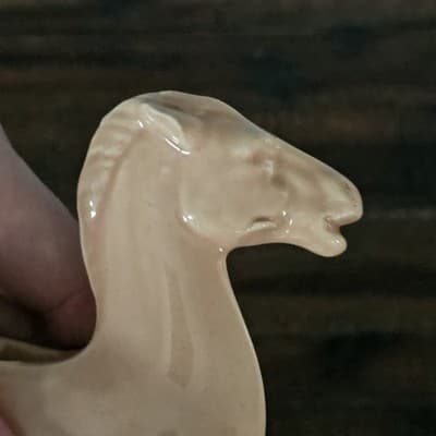 Vintage Mid Century Ceramic Horse Planter Peach Pink 6.25" x 6" Farmhouse Deco - Thumbnail 11