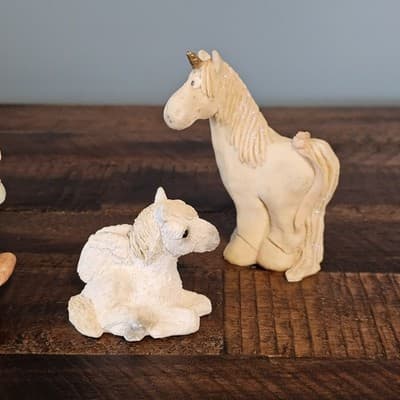 Vintage Cute Small Figurines Horse Pegasus Unicorn Set of 4 - Thumbnail 2