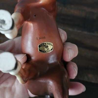 Vintage Porcelain Horse Figurine Bay w White Socks Inarco Japan E3600 6.25" x 8" - Thumbnail 6