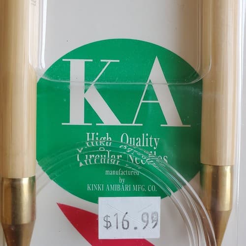 KA circular knitting needles set US15 36", 10mm 91cm Bamboo - Thumbnail 3
