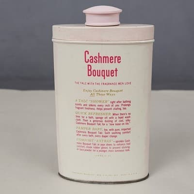 Vintage Tin Can Cashmere Bouquet Talcum Powder, has atleat 1/2 contents - Thumbnail 4
