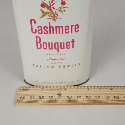 Vintage Tin Can Cashmere Bouquet Talcum Powder, has atleat 1/2 contents - Thumbnail 9
