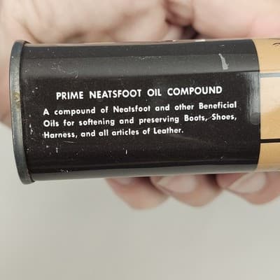 Vintage Fiebing's Prime Neatsfoot Oil Compound 8 Oz Tin Empty - Thumbnail 10