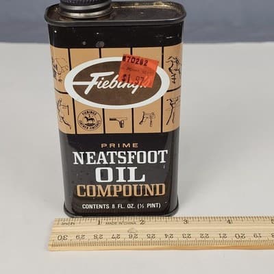 Vintage Fiebing's Prime Neatsfoot Oil Compound 8 Oz Tin Empty - Thumbnail 9