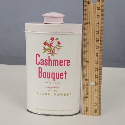 Vintage Tin Can Cashmere Bouquet Talcum Powder, has atleat 1/2 contents - Thumbnail 8