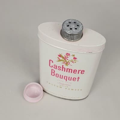 Vintage Tin Can Cashmere Bouquet Talcum Powder, has atleat 1/2 contents - Thumbnail 10