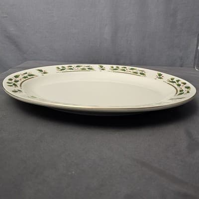 Vintage Home for the Holidays Holly Holiday Serving Platter 14" x 10" - Thumbnail 3