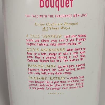 Vintage Tin Can Cashmere Bouquet Talcum Powder, has atleat 1/2 contents - Thumbnail 5