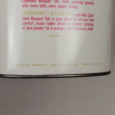 Vintage Tin Can Cashmere Bouquet Talcum Powder, has atleat 1/2 contents - Thumbnail 7