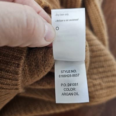Paige V-Neck Cashmere Tan Sweater S Woven Pull Over Small - Thumbnail 8
