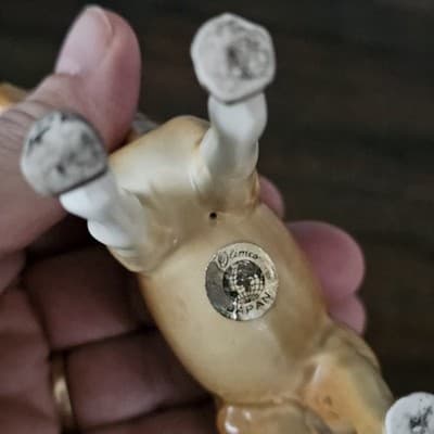 Vintage Small Matte Porcelain Palomino Horse Pony Olimco Japan 4" x 5" - Thumbnail 7