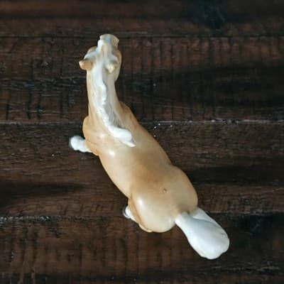 Vintage Small Matte Porcelain Palomino Horse Pony Olimco Japan 4" x 5" - Thumbnail 5