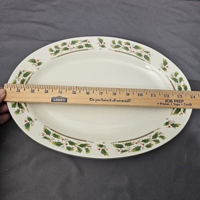 Vintage Home for the Holidays Holly Holiday Serving Platter 14" x 10" - Thumbnail 6
