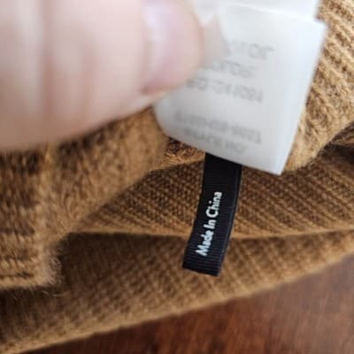 Paige V-Neck Cashmere Tan Sweater S Woven Pull Over Small - Thumbnail 7