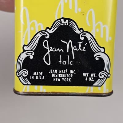 Vintage Jean Nate Talc Powder Tin 4oz USA 1950s No. 60 - Thumbnail 3
