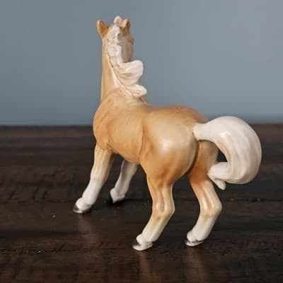 Vintage Small Matte Porcelain Palomino Horse Pony Olimco Japan 4" x 5" - Thumbnail 4